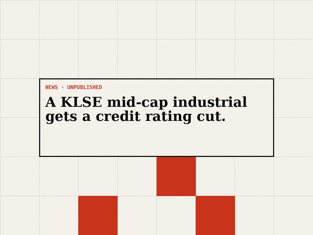 A KLSE mid-cap industrial gets a credit rating cut. The market response is the part worth reading.