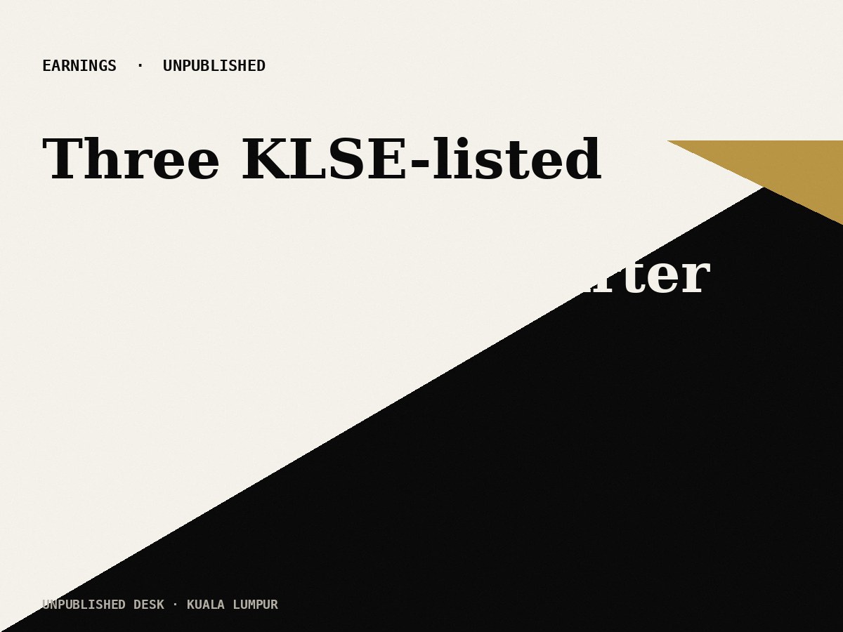 Three KLSE-listed groups missed guidance this quarter. Two of them blamed weather. Neither answer holds up.
